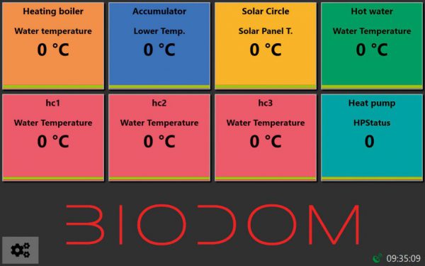 Biodom Tablet menu